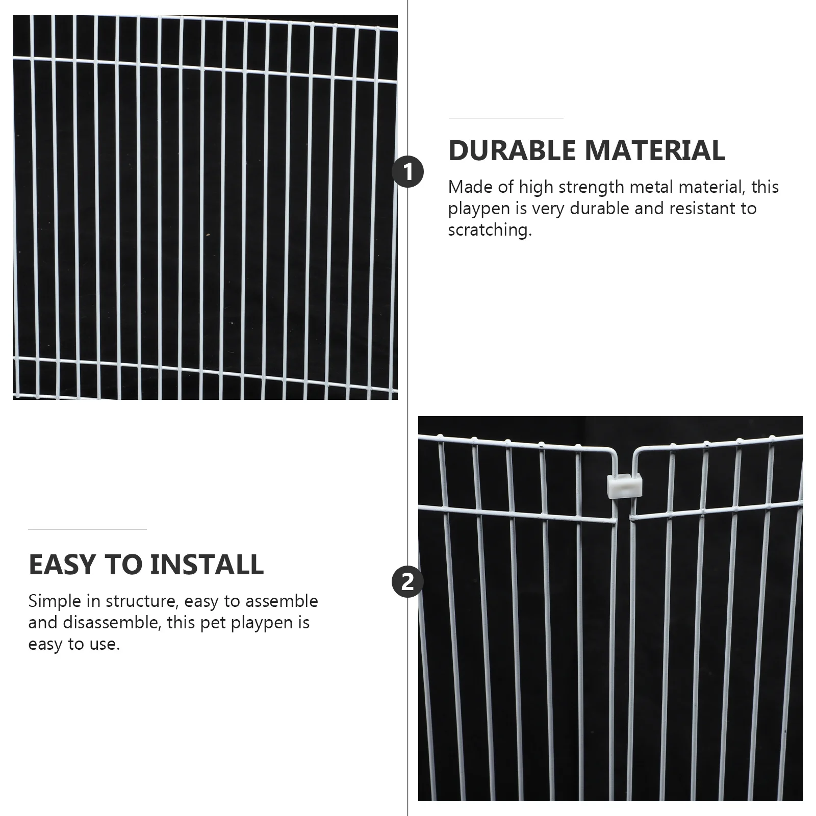 

Pet Fence Dog Barrier Safety Pets Playpen Metal Outdoor Freestanding Gate Portable