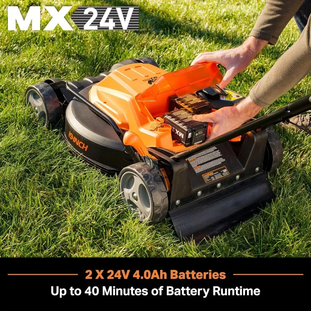 19-inch Brushless Cordless Mower with 2X24V MAX* 4.0Ah Battery and a Dual Charger 6 Cutting Position