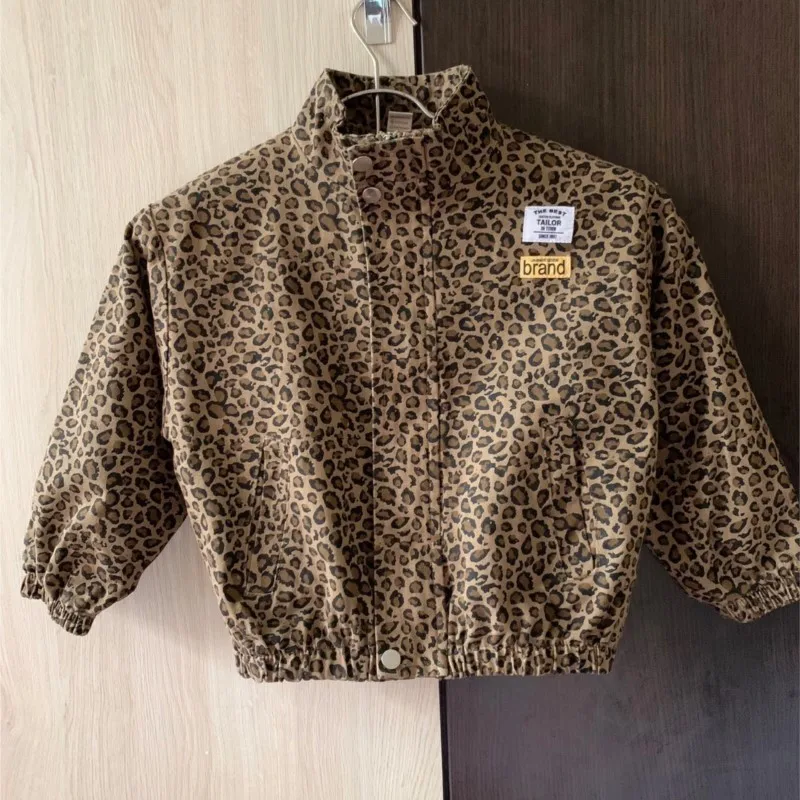 

2025 new Spring autumn Baby Girls Boys Leopard-print coat Coats Jackets parkas Fashion Kids Children Tops Clothes Overcoats
