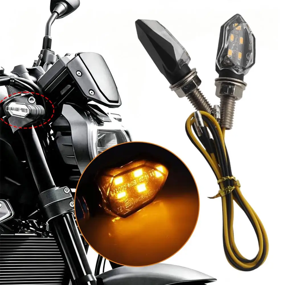 Super Bright LED Motorcycle Turn Signals Mini Universal Motorbike Amber Blinker Indicator Flasher Lights 12W 12V Waterproof