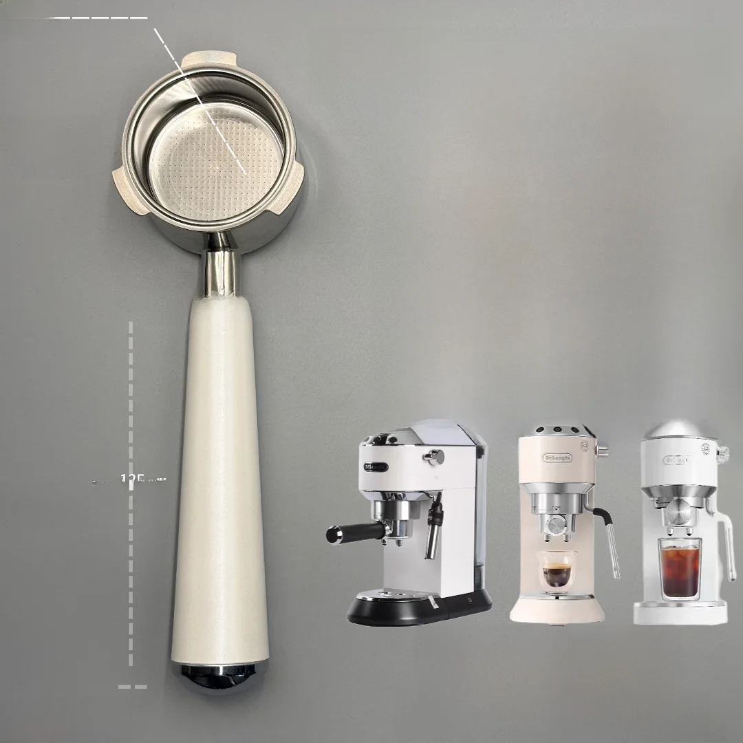 

Stainless Steel Coffee Machine Handle Three Ears No Bottom DeLonghi EC680EC685EC885EC890 Horn Shaped Brewing Tools