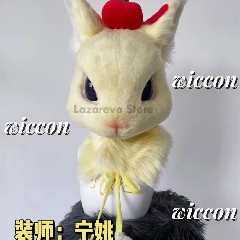 كيمونو Fursuit Headbase الراتنج الأرنب الأرنب فروي قناع الجمجمة الملحقات تأثيري أرنب نمط واقعي Fursuit قناع الجمجمة