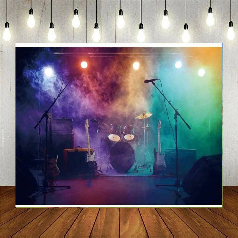 

Music Concert Stage Photography Backdrop Music Party Band Live Shows Musicians Background Bridal Shower Wedding Birthday Party