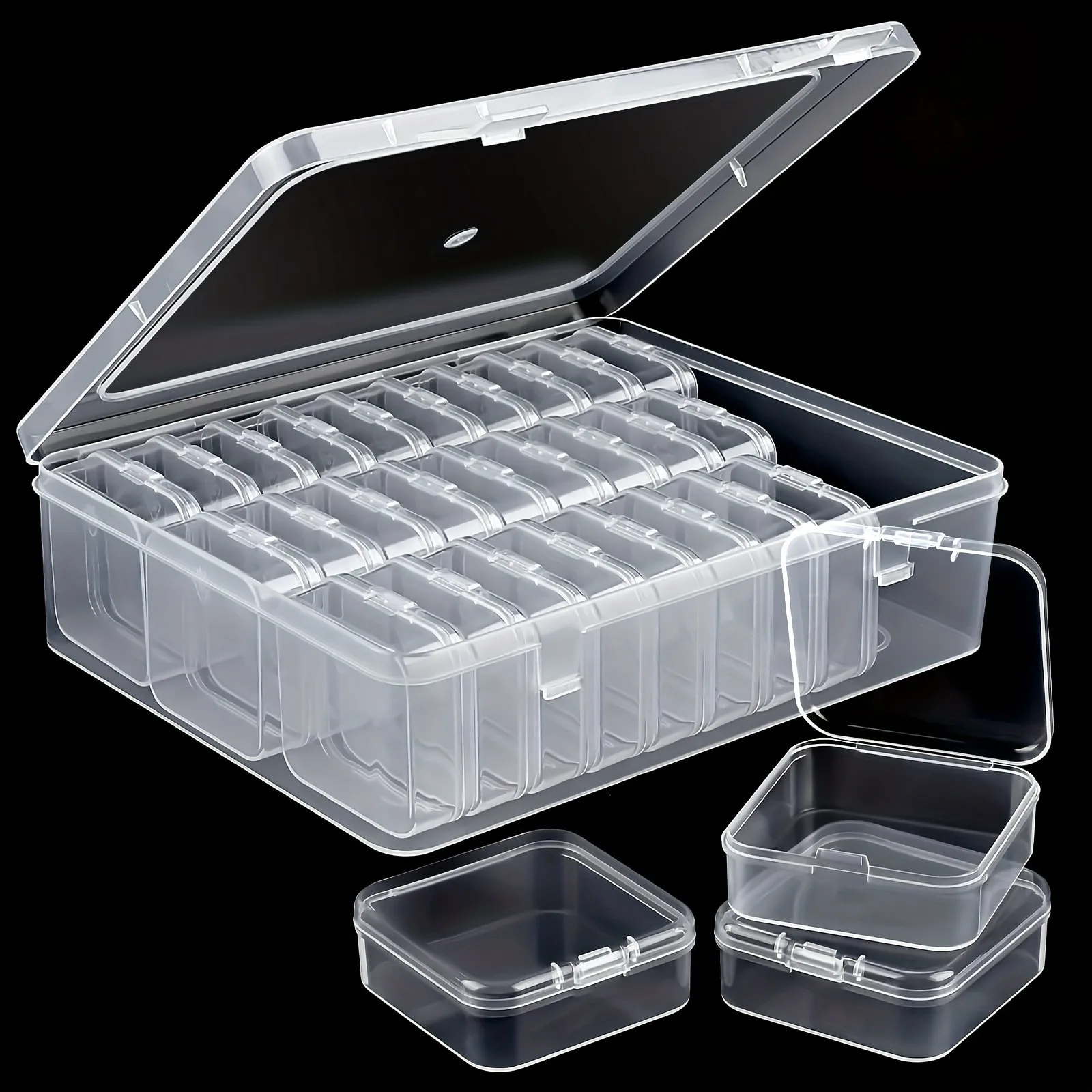 

30-Compartment Desktop Organizer Plastic Storage Box Bead Sorting Case Transparent Cover Jewelry Desktop Storage Box