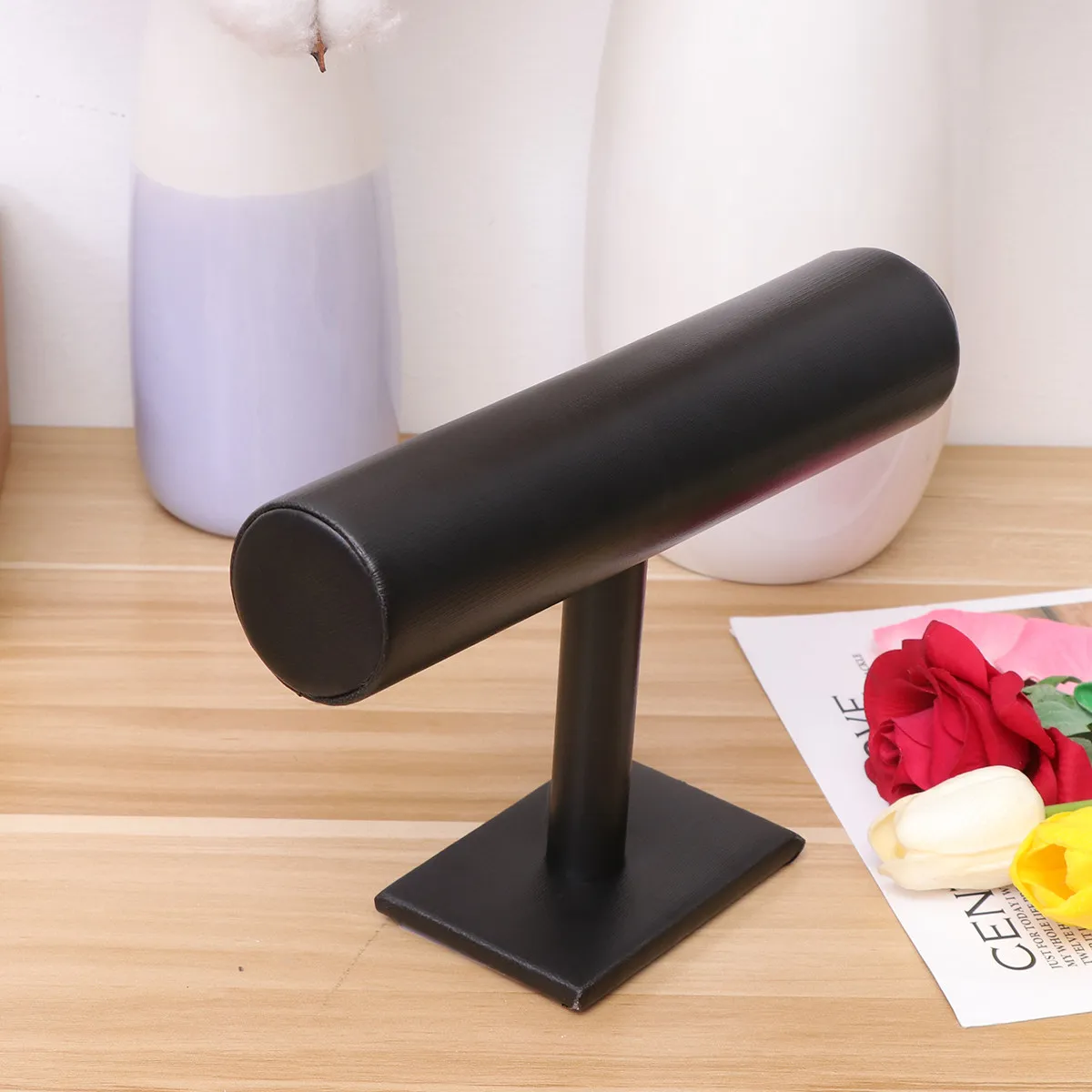 

Подставка для украшений Т-образной формы, 1 шт., премиум-класса, с мягкой поверхностью, органайзер для браслетов, часов, элегантный декор для дома и офиса