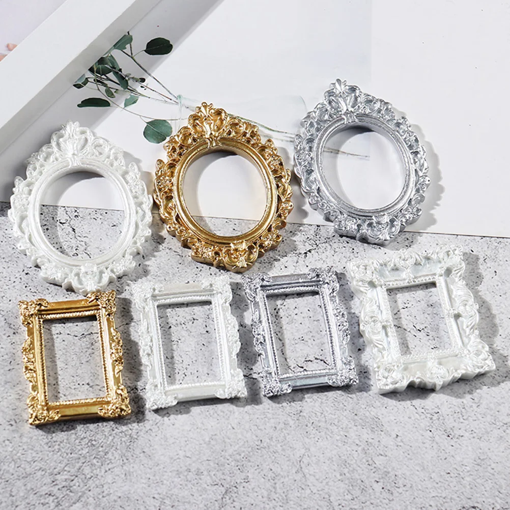 

14Pcs Mini Photo Frames Decorative Picture Holders DIY Frame Ornaments for Phone Shell Vintage Wallet Size Charm Craft Gift