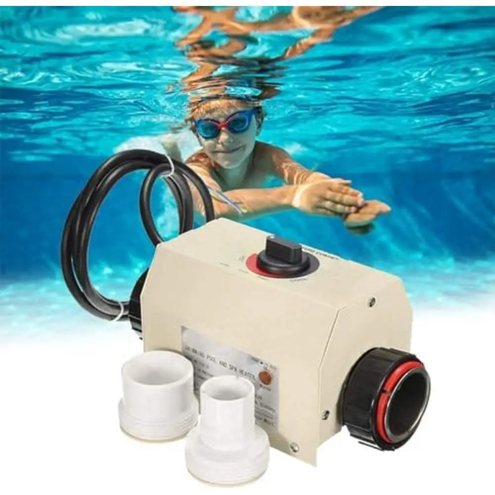 

3KW Swimming Pool Heater 110V Compatible with 0.75KW Circulating Pump Up to 2000 Gallons Capacity Suitable 8/11ft Pools Tanks