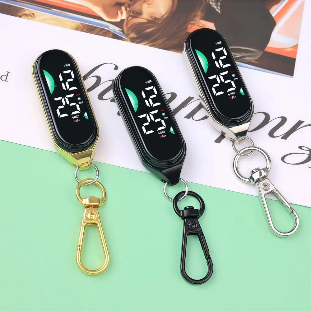 Creativity LED Electronic Hanging Watch Digital Display Waterproof Pocket Watch Carabiner Portable Luminous Pocket Watch Adults