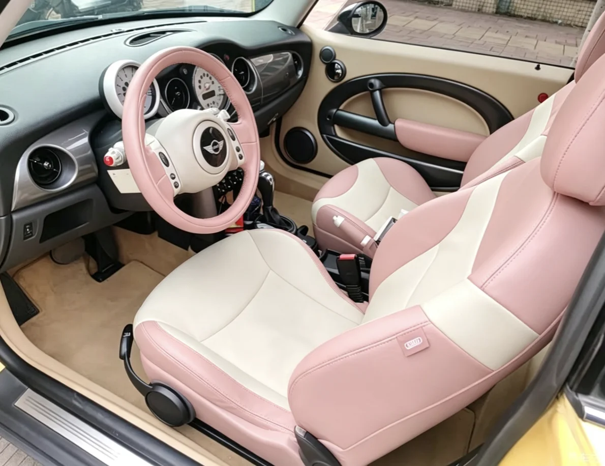 Für Mini R50 Maßgefertigte Autositzbezüge Luxuriöses Nappaleder 100% Passgenau Innenraumzubehör 360 ° Vollständige Abdeckung – Detail 7