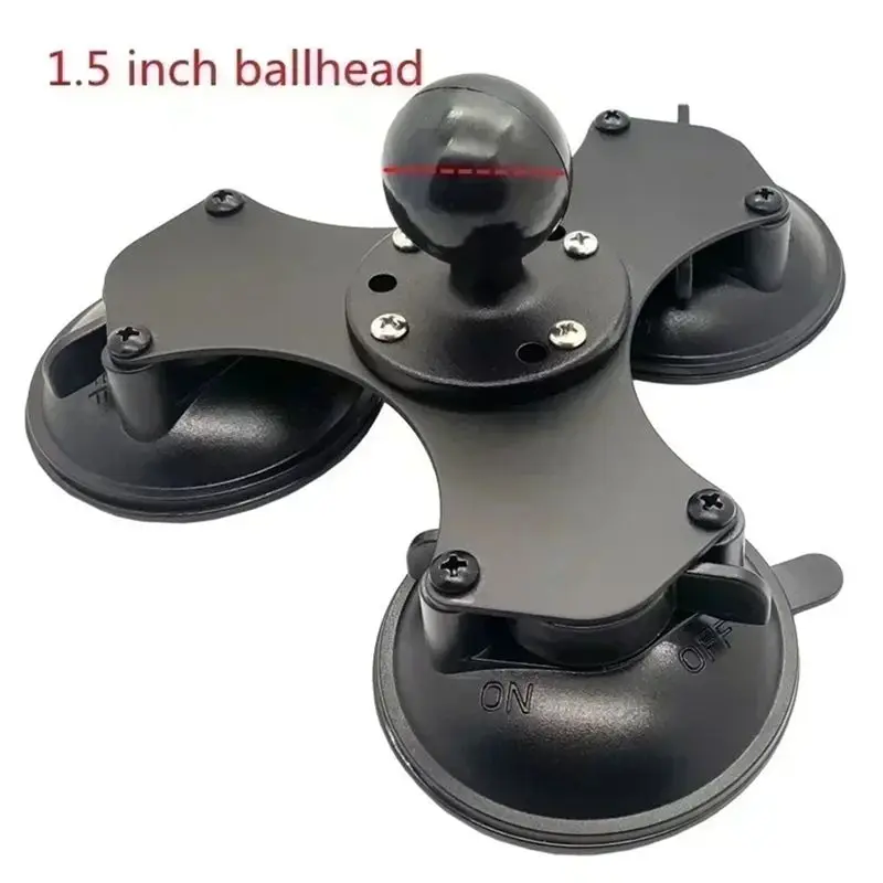 [LXYA68Z!] AMPS Hole Ball Mount 1.5 Inch Ball Head Car Window Twist-Lock Triple Suction Cup Base For Gopro Phone For Garmin - view 3