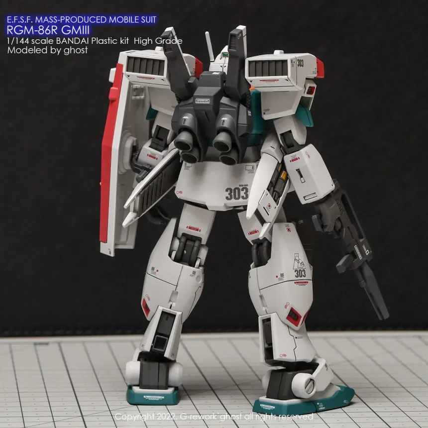 نموذج الشارات ل HGUC 1/144 RGM-86R GM III أطقم منمذجة شبح مخصص ملصق مائي HD الفلورسنت اللون ملصقات المياه لنموذج هواية DIY