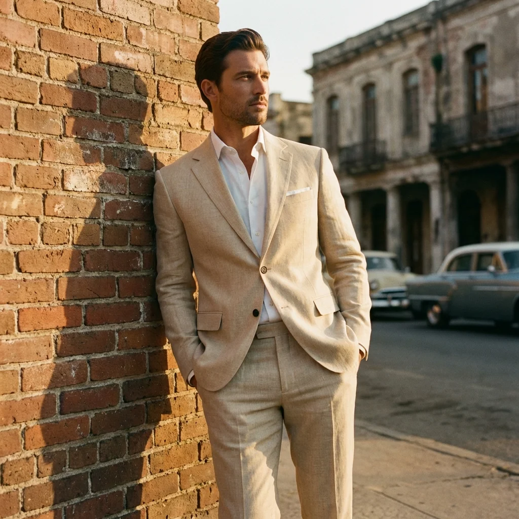 

Мужские льняные костюмы-двойки: смокинг для жениха, брюки, пиджак с острыми лацканами, приталенный крой, деловой костюм для официальных мероприятий и свадеб (пиджак + брюки)