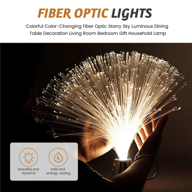 AB42-Colorful Color-Changing Fiber Optic Starry Sky Luminous Dining Table Decoration Living Room Bedroom Gift Household Lamp