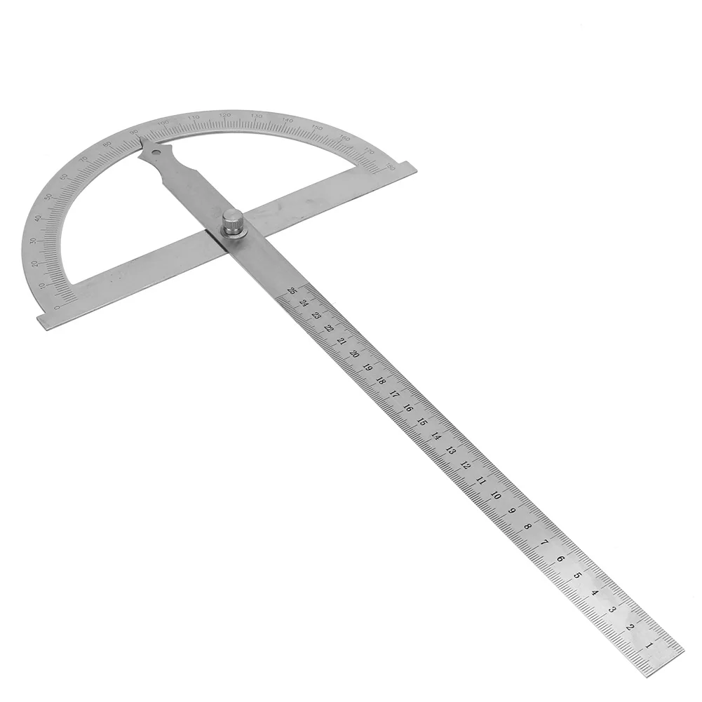 Angle Meter Steel Protractor 200*300mm Stainless Steel Angle Finder 0-180 Degree Protractor Rotary Angle Gage Protractor Ruler