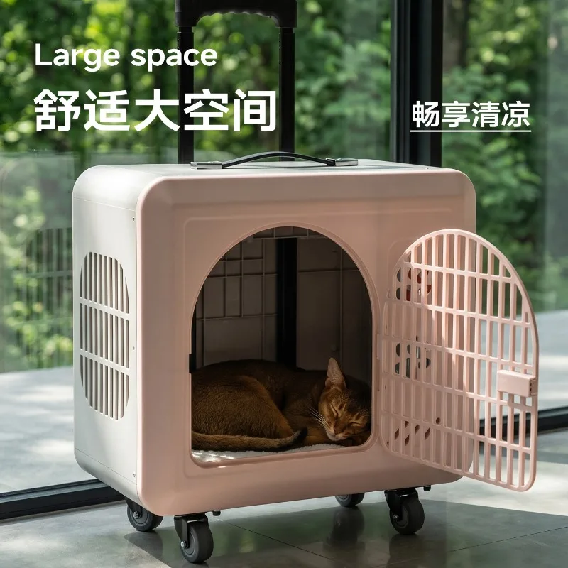 Cat bag out portable pet backpack plus size anti-stress pet trolley case dog cart