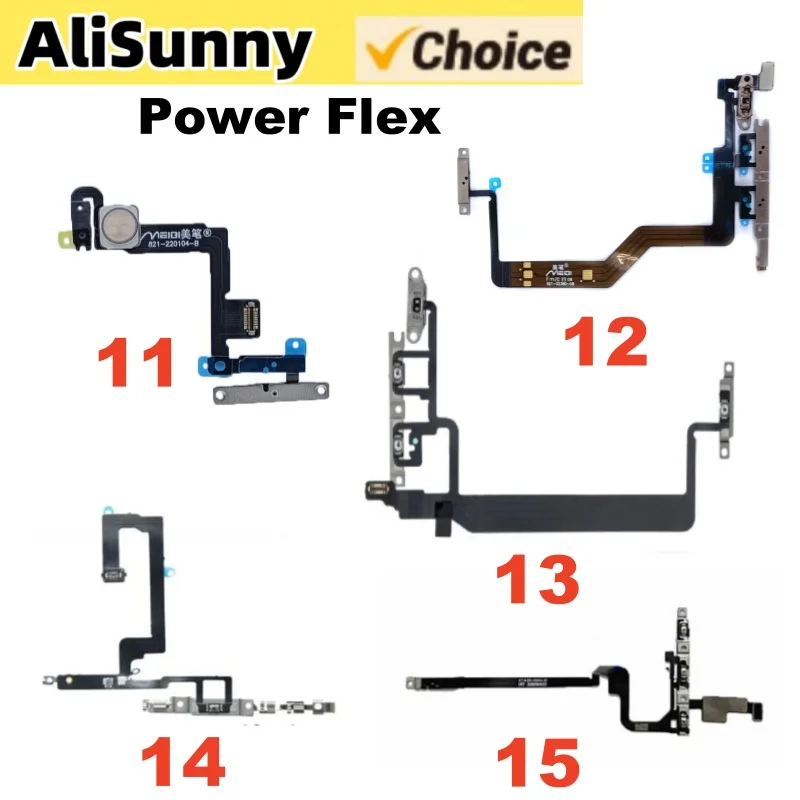 Power Flex Cable for iPhone 14 Plus 15 13 Pro Max 11 12 Volume Flex Ribbon Tape Side Button Distance Ambient Fix Parts