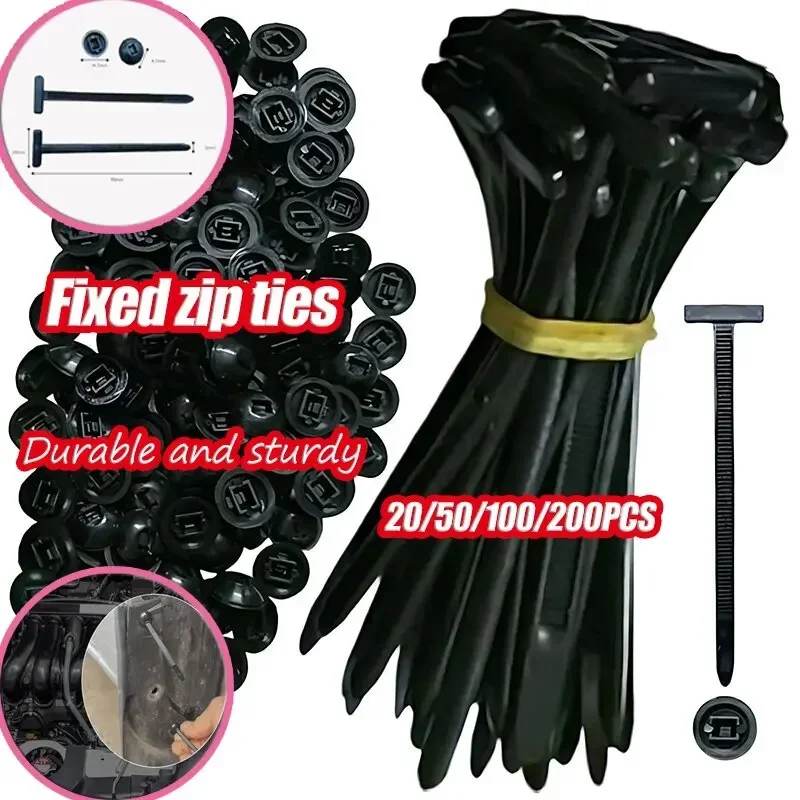

Новые нейлоновые сверхпрочные кабельные стяжки 20/50/100 шт., ремни для крепления компонентов, прочная прочность на растяжение, подходят для ежедневного фиксации автомобиля