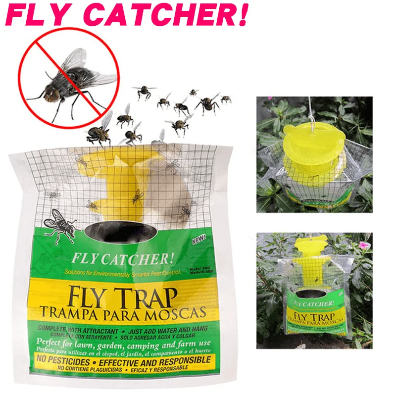 Hanging Fly Trap Disposable Fly Catcher Bag Mosquito Trap Catcher Fly Wasp Insect Bug Killer Flies Trap For Outdoor