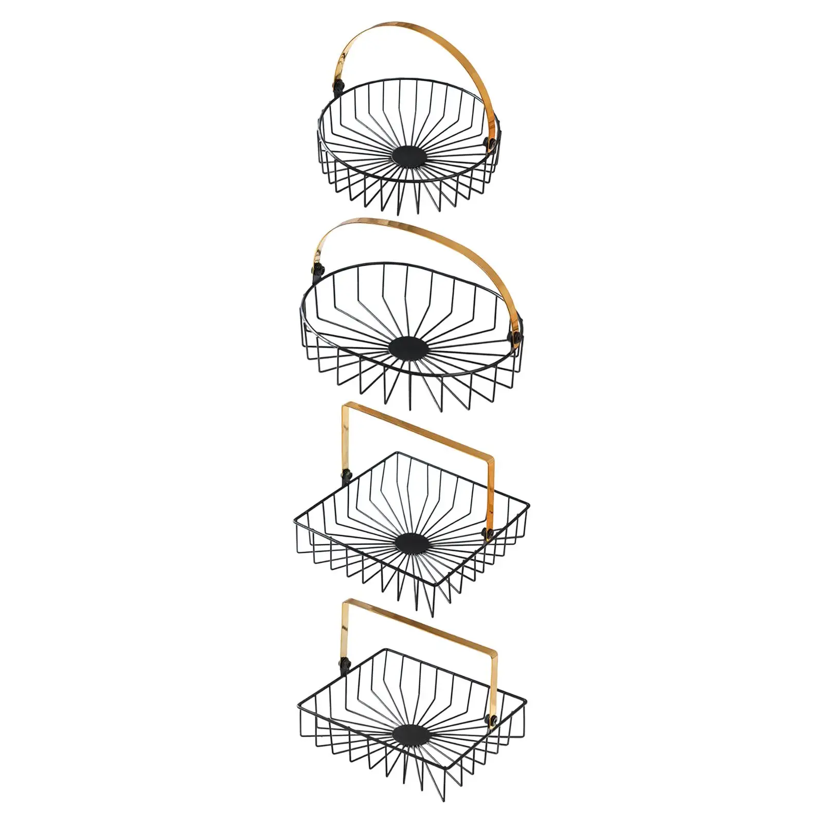 Iron Fruit Basket Multiuse Container Snack Holder for Bread Vegetable Table