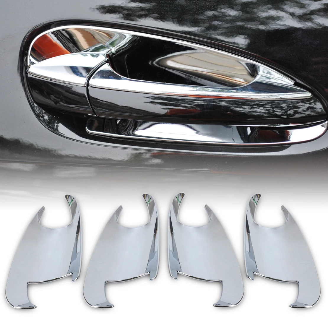 beler  Chrome Door Handle Cup Bowl Cover Trim For Mercedes Benz GLK-class X204 GLK300 GLK350 C-Class W204 2008-2010 2011 2012