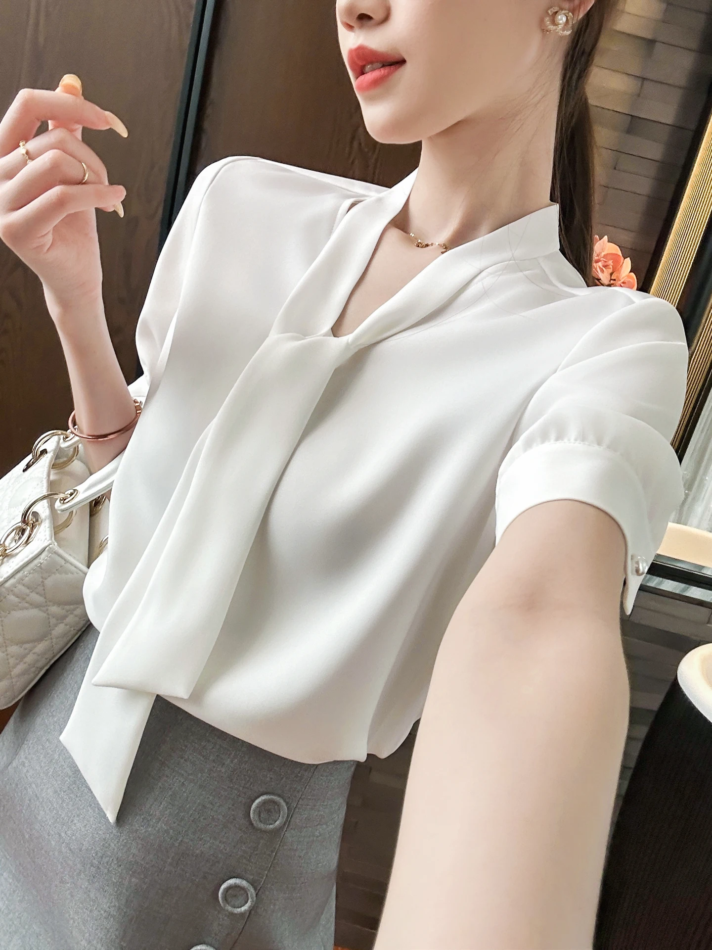 

Ele White Sa irt Classic Faion Dry And Ele Women's Premium irt Breathable Skin-Friendly Summer Casual Wear