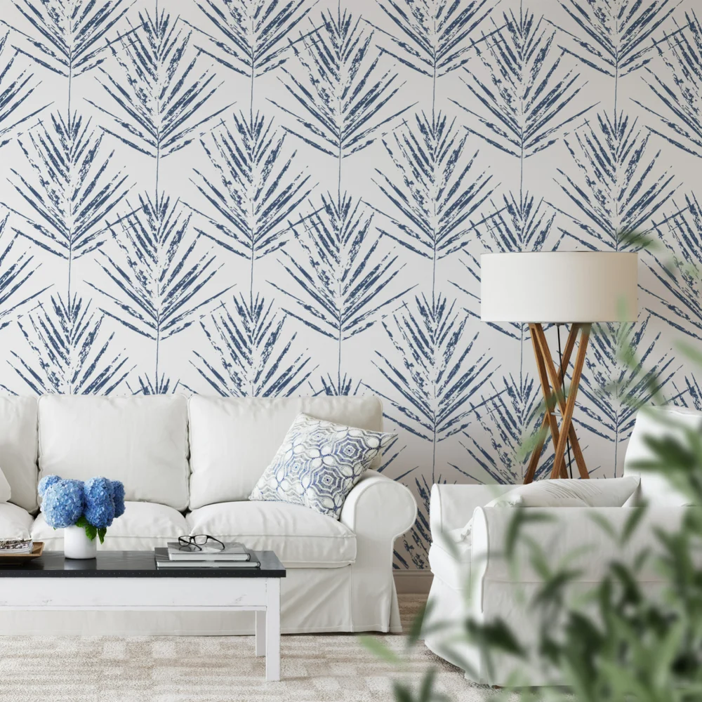 Pvc Four Seasons Multicolor Palm Leaf Room Peel And Stick Wallpaper Paradise Palm Leaf Retro Living Room Removable Wallpaper