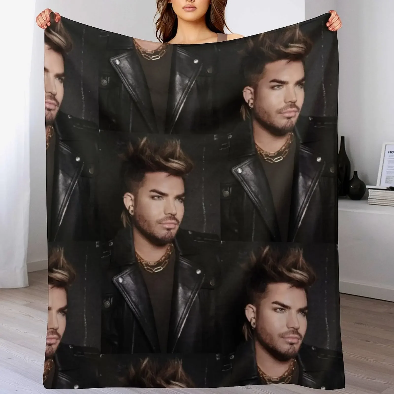 Smokin hot Adam Lambert Throw Blanket Color Fast Cozy Throw Blanket
