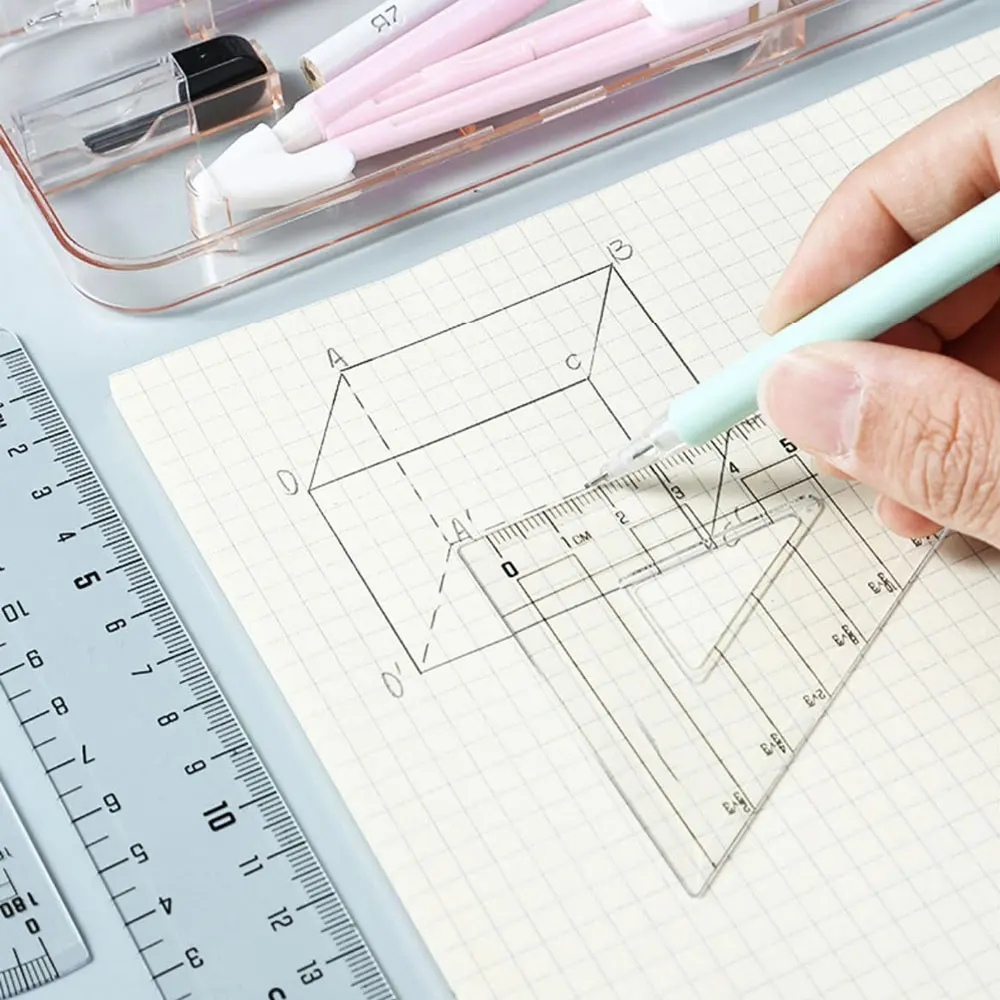 9-piece compass ruler set special drawing drawing tool examination stationery multi-function drawing tool