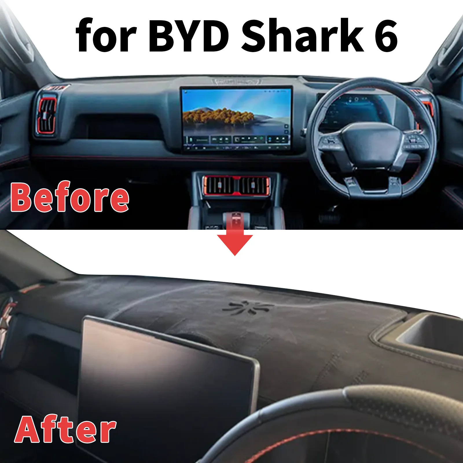 

fit for BYD Shark 6 2025 2026 ​​Dashboard Cover Sun Shade Protector Dashmat Anti-Glare UV Block Carpet Mat Automotive Dash Mat