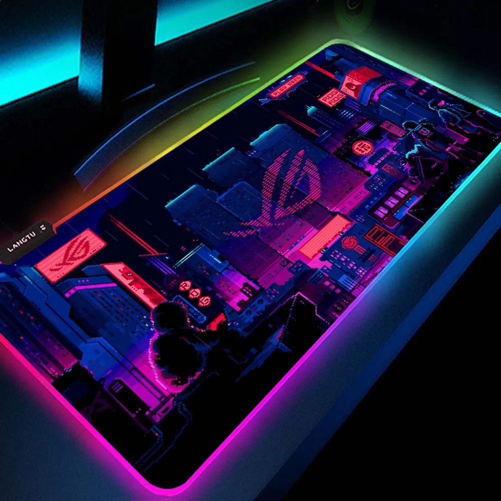 

MRGLZY RGB Led Mouse Pad City Asus Rog PC Accessories Gaming Mats Gaming Setup Mesa Gamer Backlit Republic of Gamers Mouse Mat