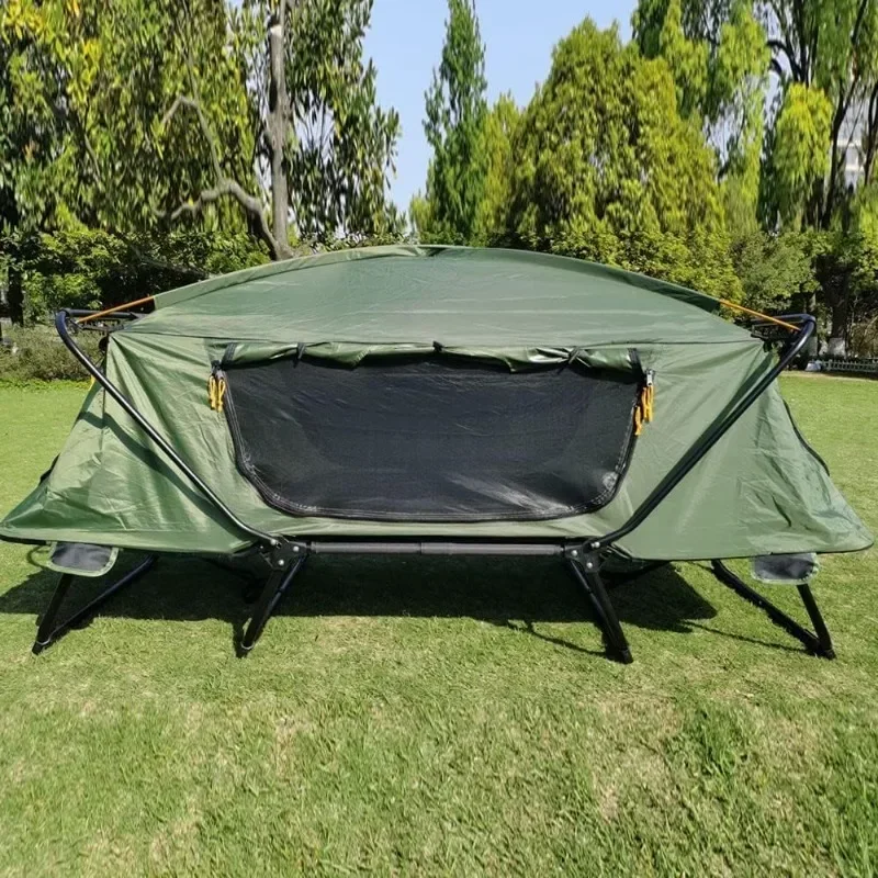 Tent Cot Folding Off The Ground Waterproof Camping Sleeping Bed with Rain Cover