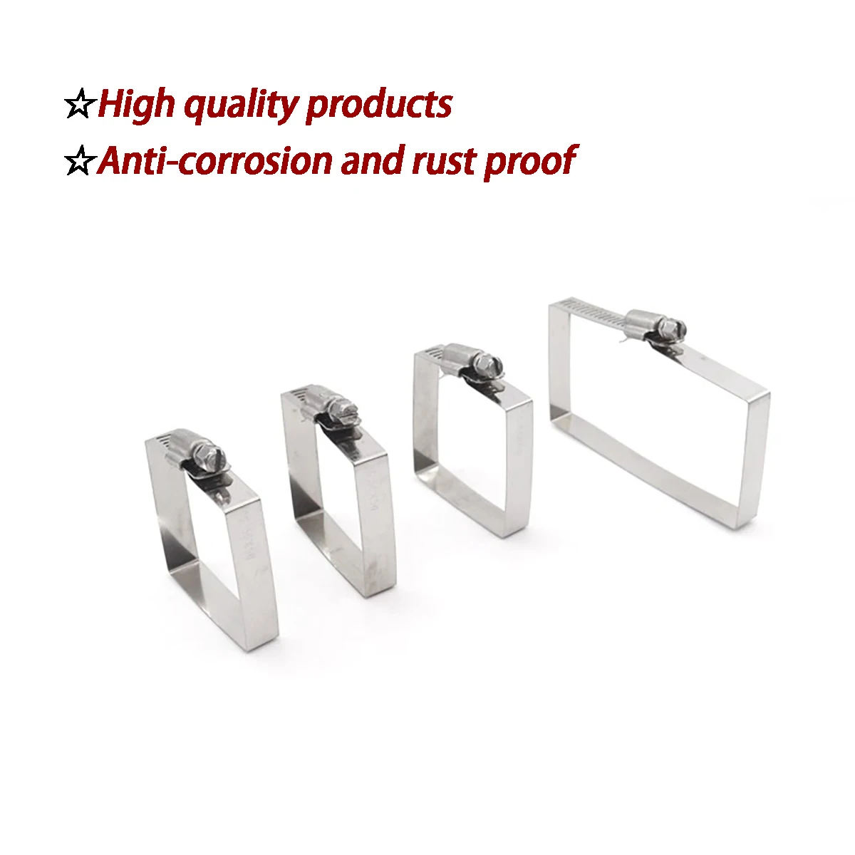 304 Stainless Steel Square Clamp for Cable Tray|Bridge Bracket|Photovoltaic Cable Hose Clamp|Tube Clip for Engineering Use