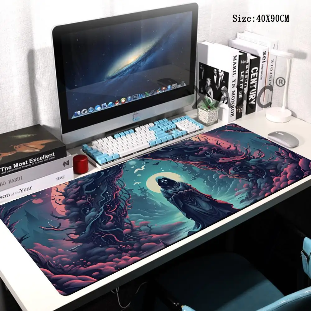HYBXAXC Skeleton Death Mouse Pad XXL Decorate desktop Mouse Pad Large Computer Laptop Non-slip Keyboard Desk Mat