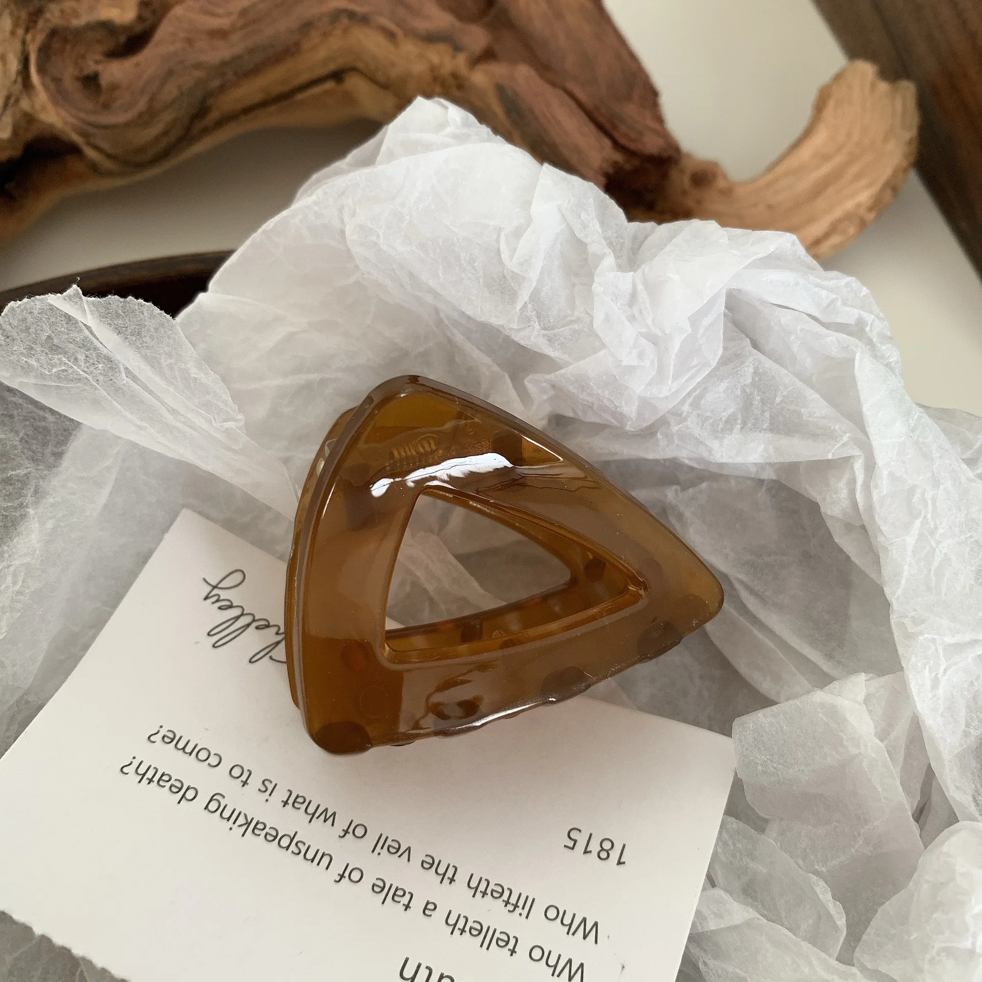 دبوس شعر صغير مجوف على الطراز القديم، مشبك على شكل معين بلون الكراميل، مشبك شعر الرياح للفتيات، مشبك سمك القرش للرأس الخلفي