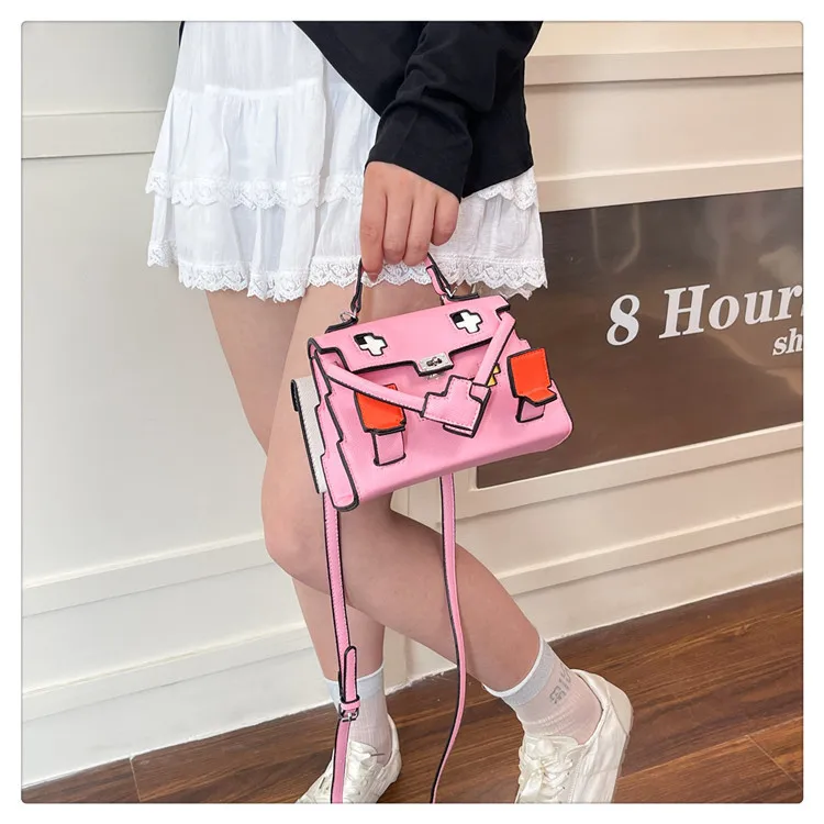 

2025 Curated Cube Bag, Architectural Convertible Shoulder Crossbody Purse for Women, Sculptural Vegan Leather Day to Night Tote