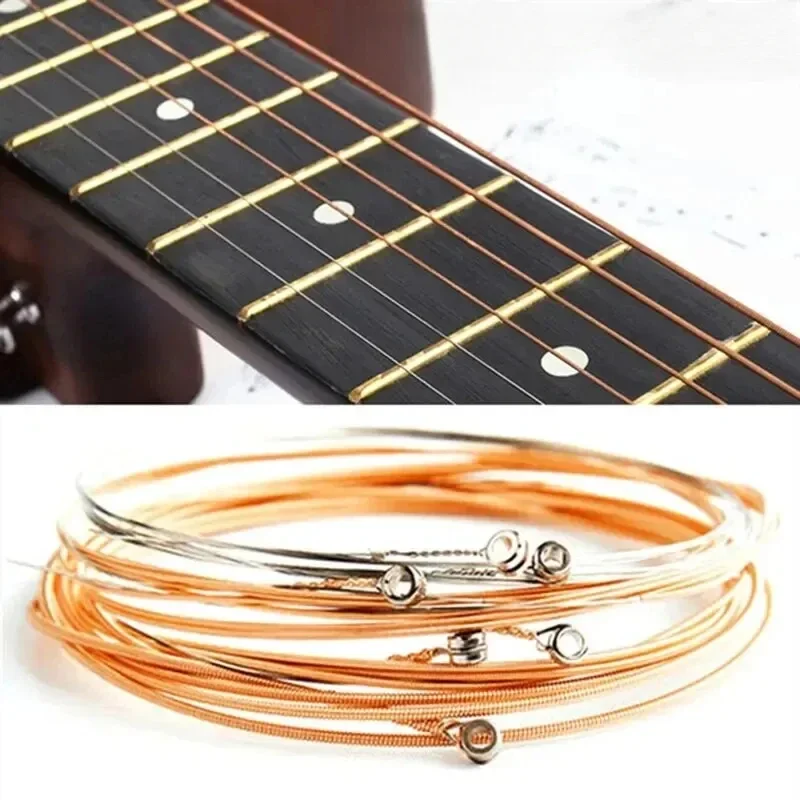 1 SET 6 Pieces Copper Guitar Strings 1-6 for Classical Classic Steel Wire Classic Acoustic Folk Guitar Parts Accessories