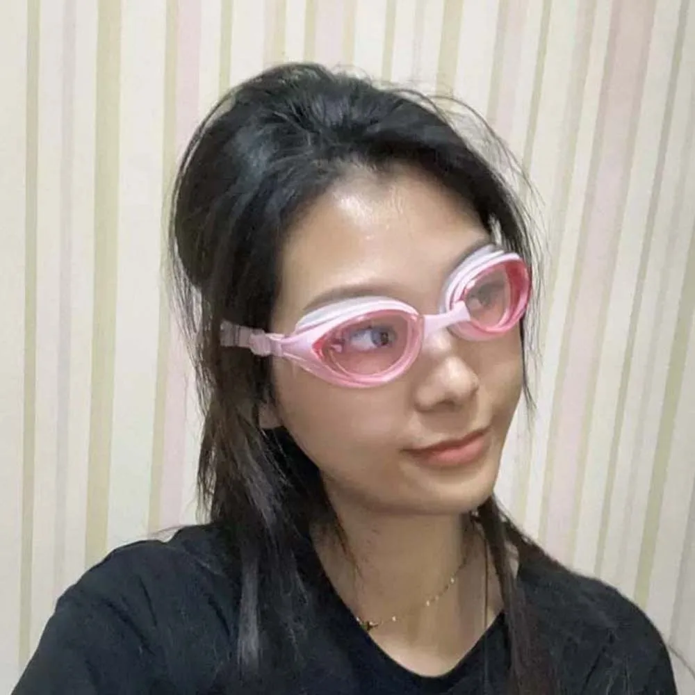 

Waterproof Swimming Goggles Detachable Nosepiece Adjustable Contrast Color Swim Glasses PC Silicone Anti-fog Swim Eyewear Women