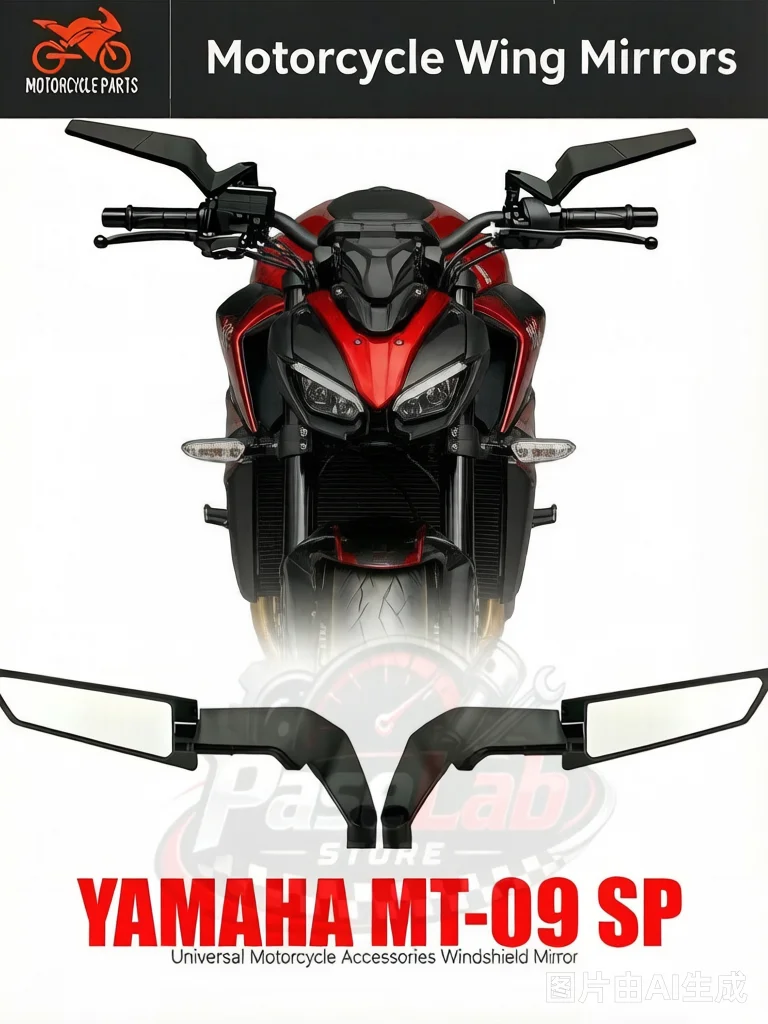 

For YAMAHA MT-09 SP 2025 mt09 SP Accessory Motorcycle Side View Mirror carbon fibre Mirror Stealth Winglets Rearview Mirrors