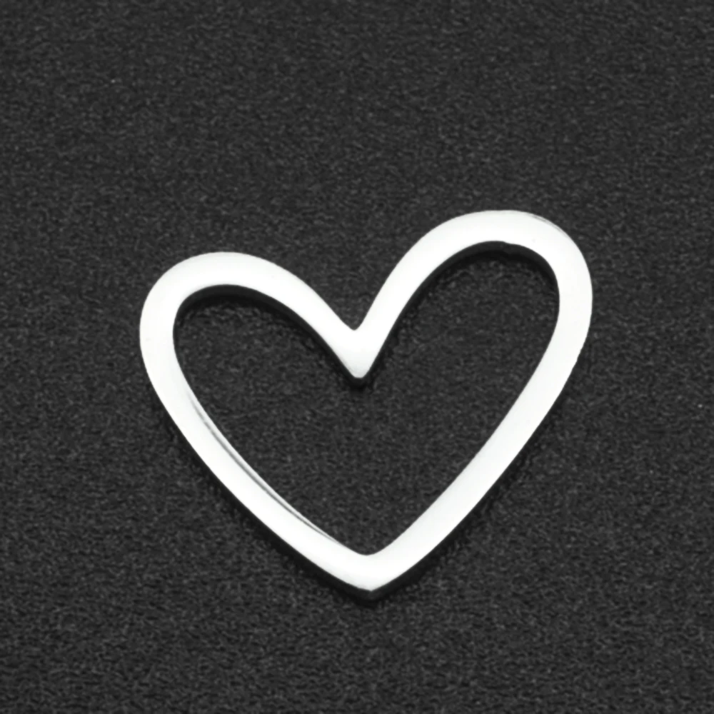 10pcs/lot 316 Stainless Steel Heart Geometric DIY Earring Charm Connector Wholesale Top Quality Findings Accpet OEM Order