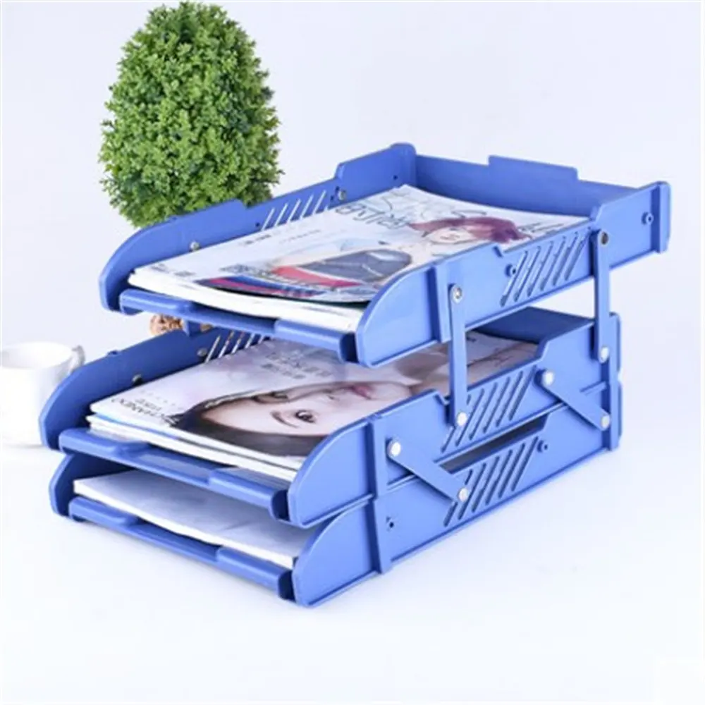 

3 Layers Moving Document File Tray Holders Desk Set Book Holder Organizer A4 Office School Supplies Desk Accessories