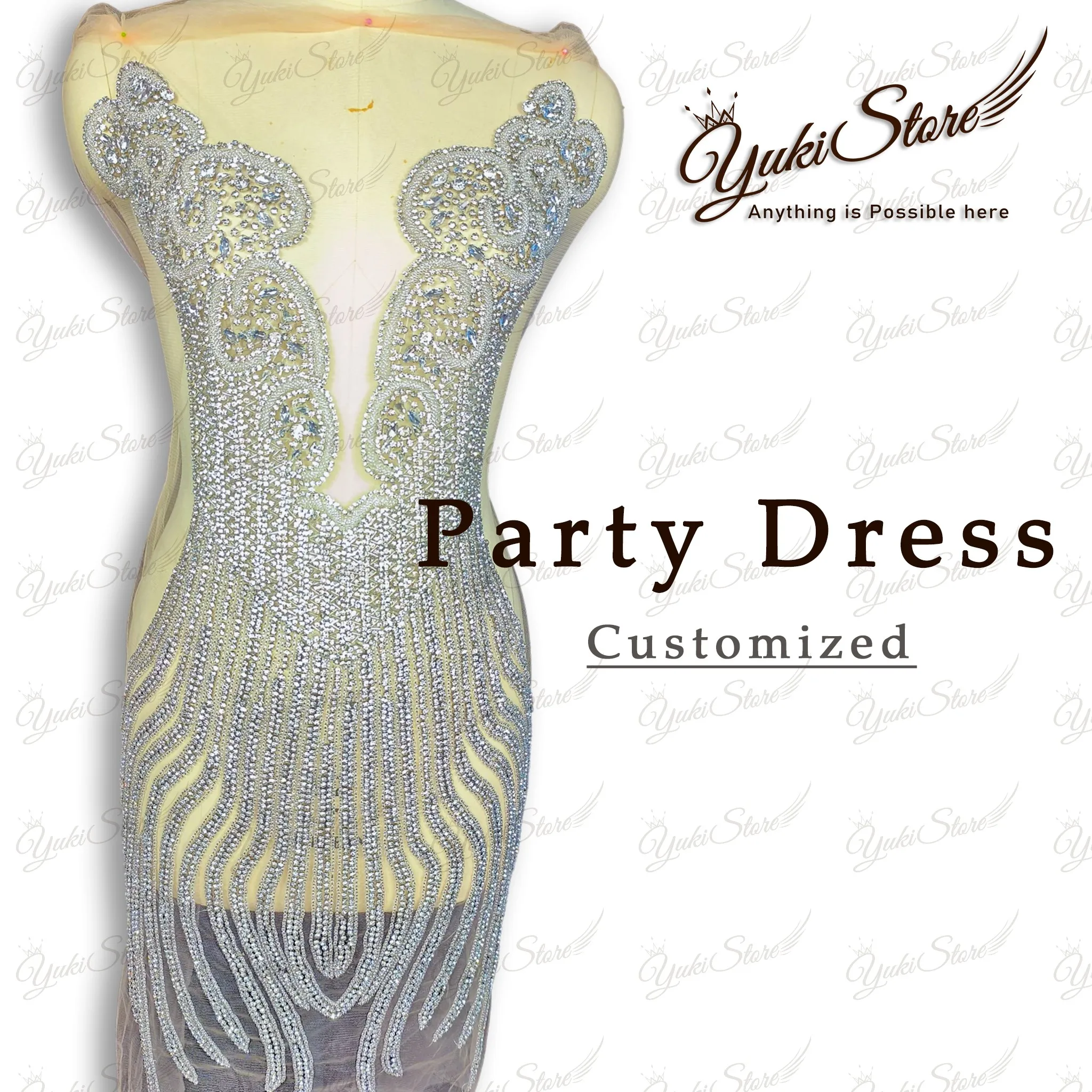 

Silver handmade beaded bridal wedding sash bling embroidery prom bodice crystal rhinestone applique patch JY028