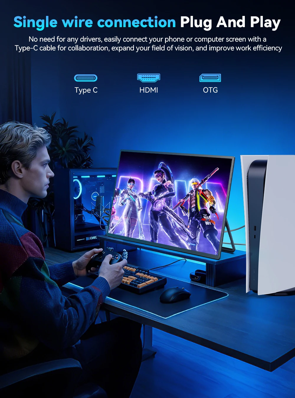 UPERFECT 2K 240Hz ポータブルモニター 24.5インチ QHD 2560×1440