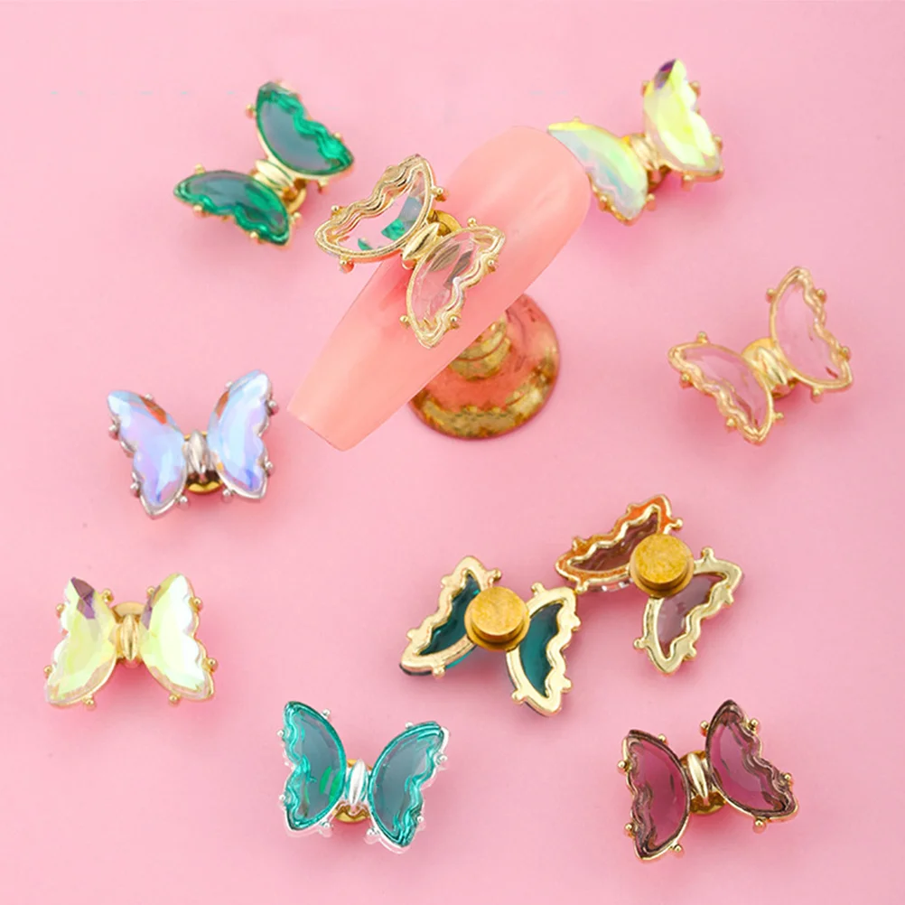 

5Pcs Nail Art Charm Butterflies Lightweight Comfortable Wearing Attractive Studs Para Nail Art Supplies Para