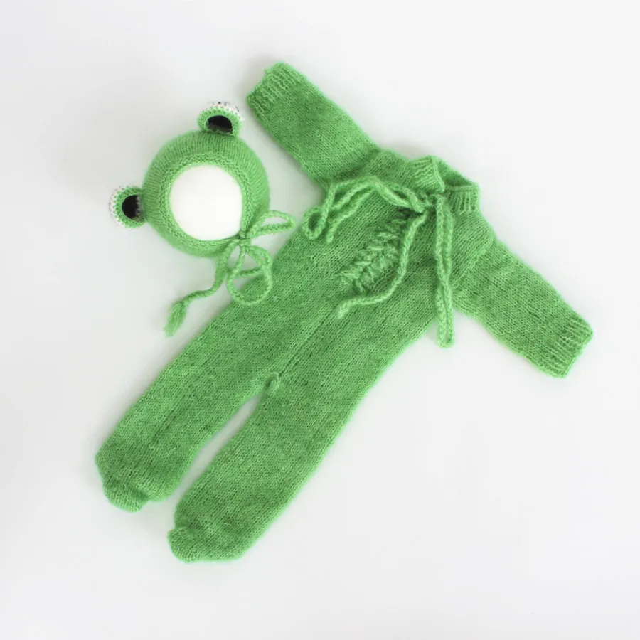 

Cute Newborn Frog Clothing Set Newborn Photography Props Handmade Baby Photo Costume