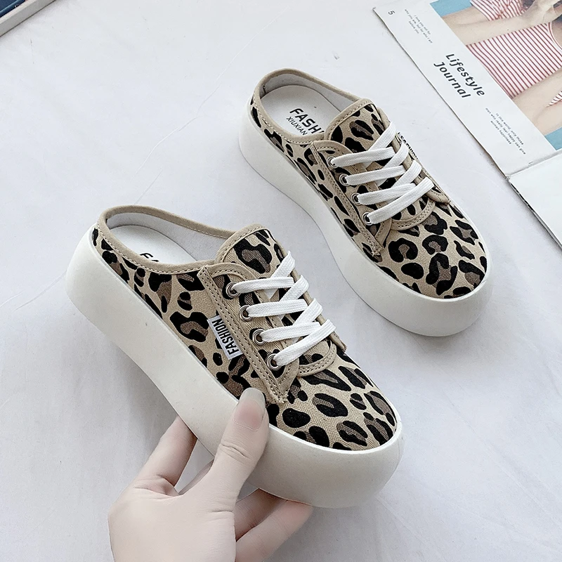 Versatile Canvas Lace-up Shoes Women Thick Soles Casual Sneakers Women Students' Heelless Breathable Lazy Women's Shoes