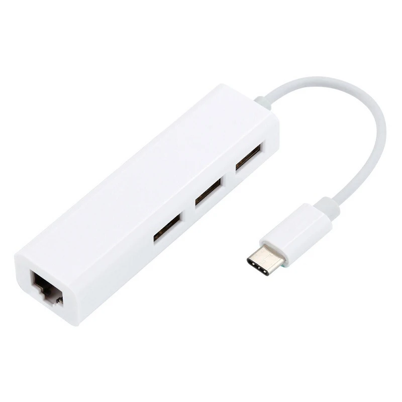 USB C to Ethernet Adapter Type-C to USB2.0 Hub with RJ145 Interface, Suitable for Mobile Phones, Computers and Laptops