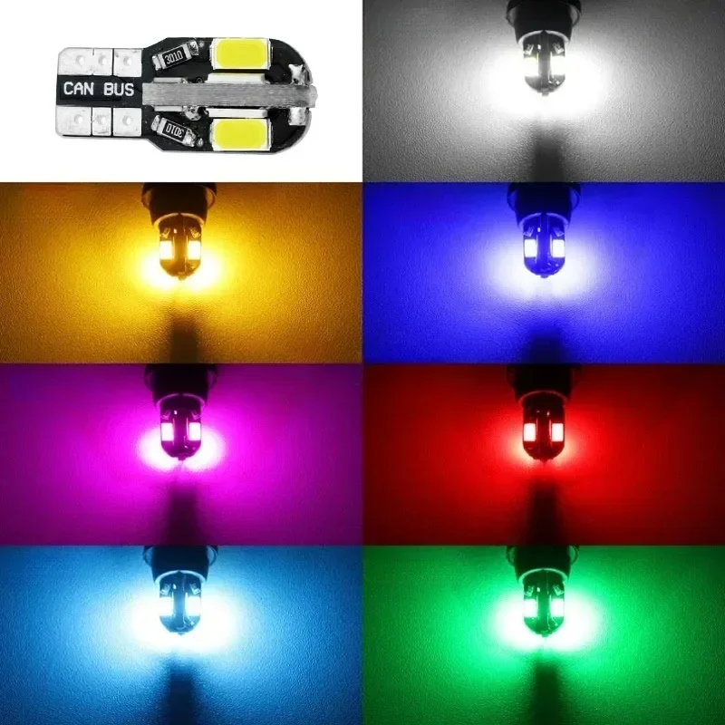 10-40pcs T10 W5W Led Canbus No Error Car Interior Side Light 5W5 12V 5W Auto License Plate Lamp Bulb Dome Read Light White Blue