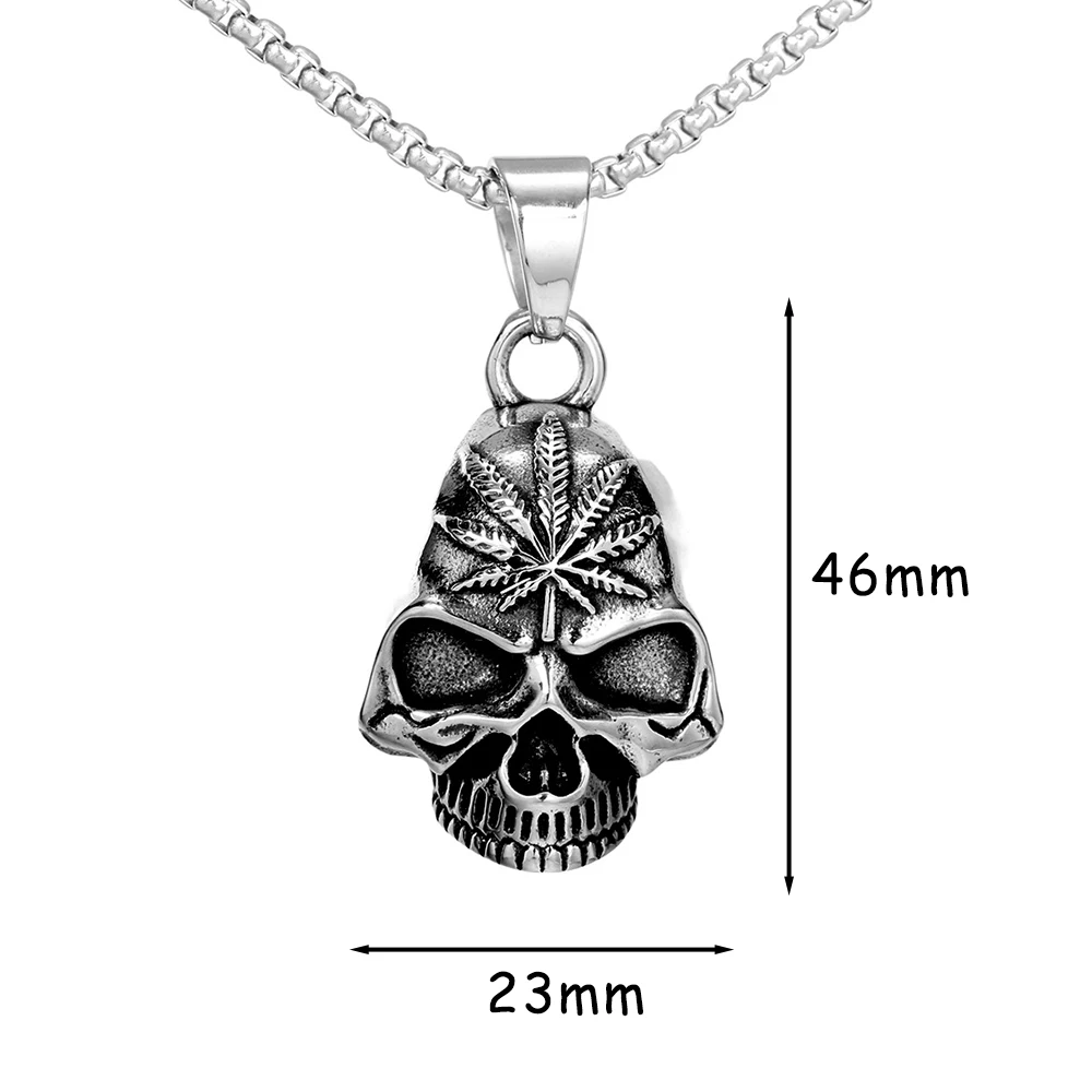 Punk Hip Hop Skull Lucky Bell Pendant Necklace Popular Stainless Steel Motorcycle Riding Bell Accessories Jewelry Gift Wholesale