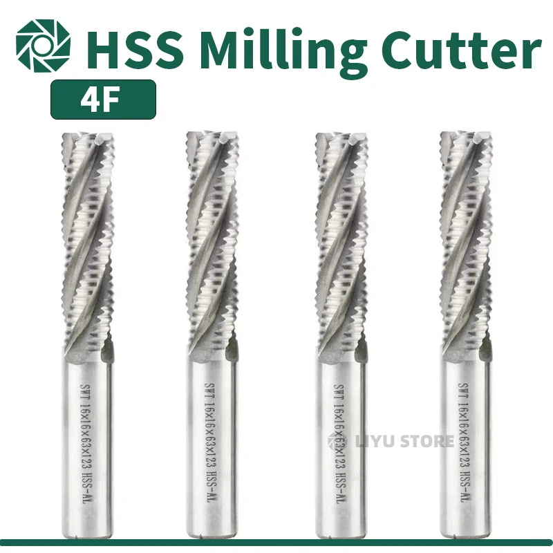 Rough End Mill HSS Cutters Carbide Milling Cutter Router Bits End Mill 4 Flute 5mm to 45mm Saw Blade Metal Machining Inch
