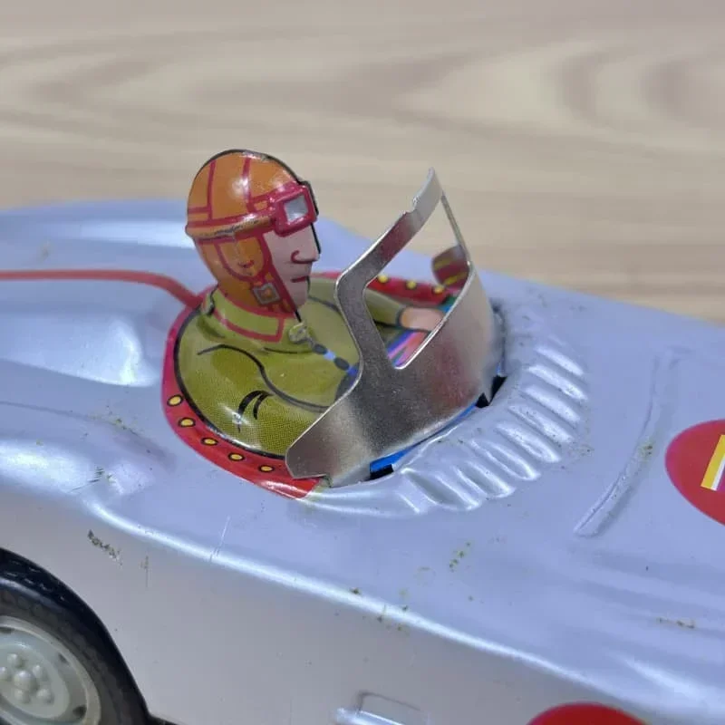 레트로 Wind-Up 장난감 금속 모델 성인 컬렉션 그림 레이싱 자동차 장식품의 Tin Racer 기계 어린이 생일 선물